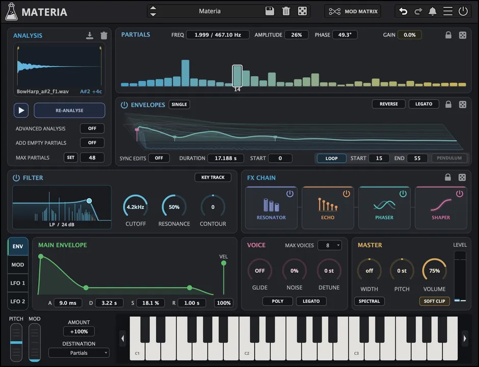 Materia additive re-synthesizer plugin interface